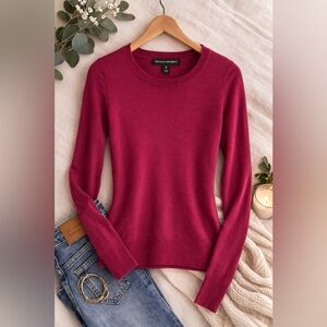 Banana Republic Merino Wool Crewneck Sweater Berry Pink Size Small Lightweight